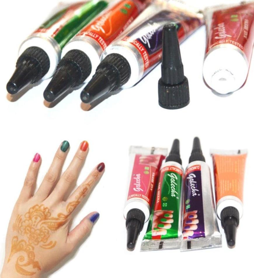 

5g Indian Henna Nail Polish Paste Cones Cream Tube Mehndi Colored Henna For Natural Nail Art Beauty Manicure DIY Tool3563790