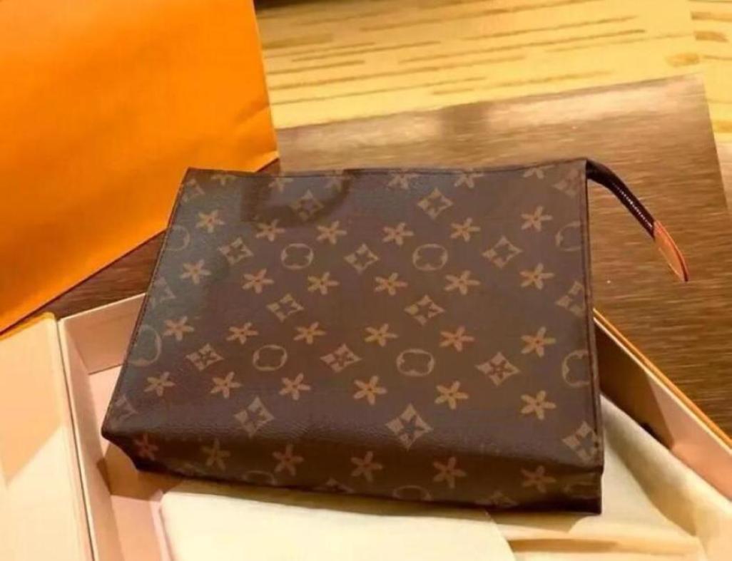 

designer Travel Toiletry Cosmetic Bags Toilet 26 CM Beauty Case Wash Bag fashions Women Clutch Canvas Leather Purse Crossbody hand3133084, Ivory