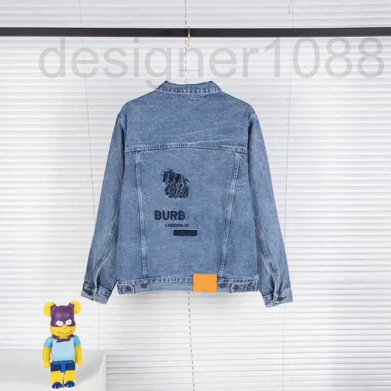 

designer 22ss mens jacket bur zip cardigan classic plaid embroidery lapel jackets man casual coat I6J1, Blue