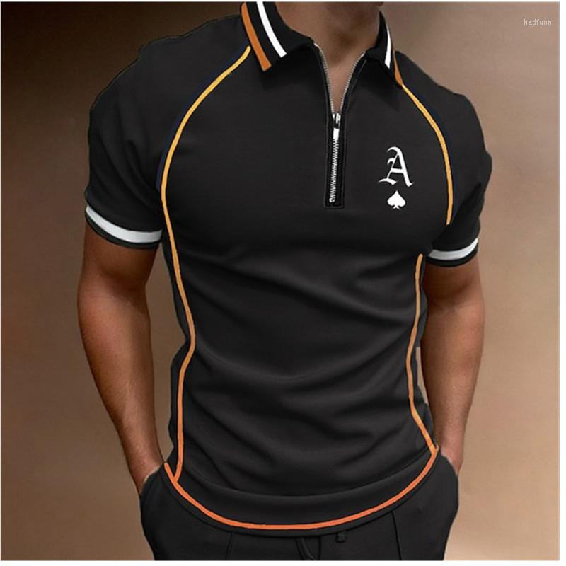 

Men' Polos Summer Men' Casual Short-sleeved Polo Shirt Business Fashion Lapel T-shirt Breathable Clothing, Black