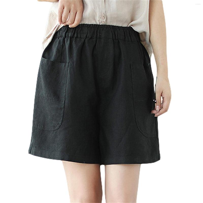 

Women's Shorts Women's Loose Casual Cotton Elastic Wide Leg With Pockets Women Pack Chub Rub For, Black