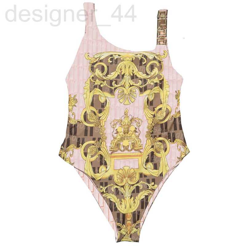 

Women' Swimwear designer Full Letters Women Backless Swimsuit One PieSwimwear Padded Bathing Suit FAEU, Pink