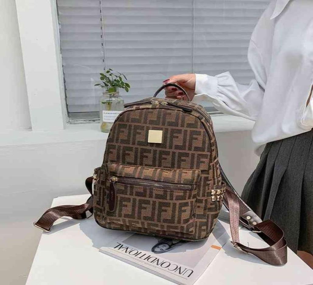 

Double shoulder bag women039s bag new women039s large capacity backpack letter printed Pu women039s bag Purses8NEK2726975, Army green