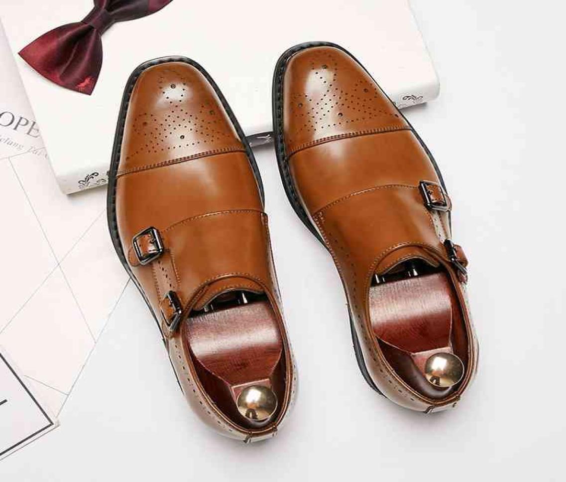 

Dress Shoes Spring New Block Carved Men039s Business Leather British Black Buckle Oxford 2209149040364, Brown