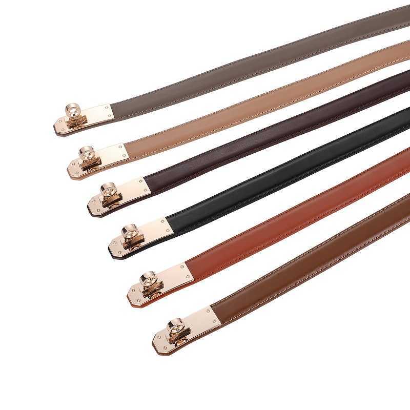 

Designer Home H Genuine Leather Slim Belt Women's Buckle Pull Small Dress Decorative CowhideRSEJ