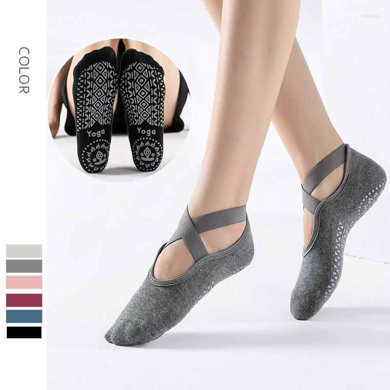 

Sports Socks Women's Anti Slip Yoga Pilates Short Goods Ankle High Quality Ballet Dance Cotton Crossfit Warm Gym, Black