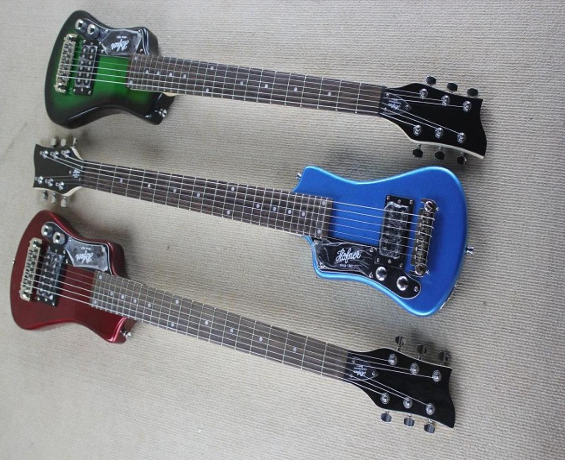 

Factory Custom Travel guitar Lefthanded Electric Guitar with bagBlack pickguardChrome hardwarecan be customized5112313