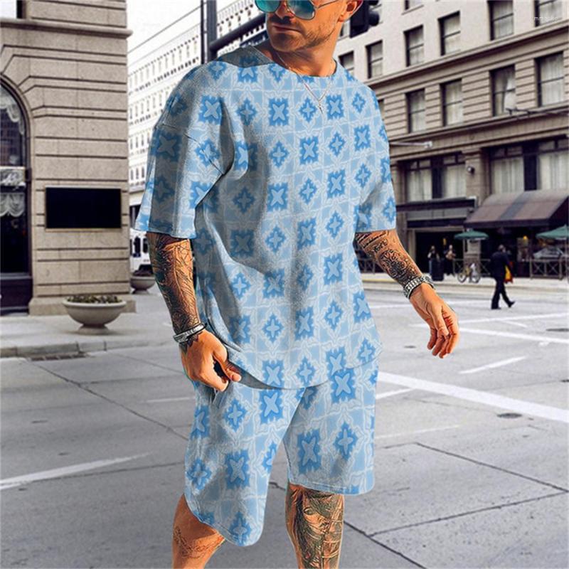 

Men's Tracksuits Summer 3D Printing Men's T-shirt Short Sleeve Shorts Three-Dimensional Printed Pattern Sports Suit Casual