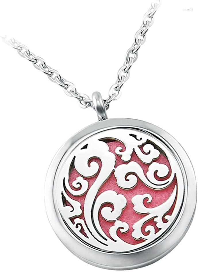 

Chains Clouds Hollow Pendant Necklace For Women Essential Oil Diffuser Jewelry Perfume