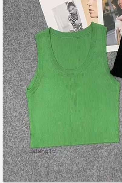 

Tank Top Cropped t Shirts Women Knits Tee Knitted Sport Tops Woman Vest Yoga Tees Womens Designer 1 C1PU, Green short top