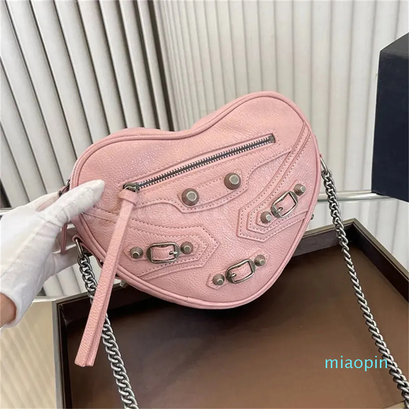 

2023-Hot Designer Bags Lovely Motorcycle Bag Fashion Shoulder Crossbody Bag Cool girl Handbag Famous Women Wallet Zipper Chain Handbags, Black