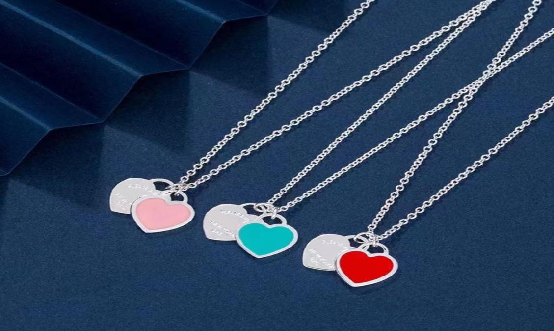 

Brand Classic Color Epoxy Peach Heart Pendant Necklace T Letter Designer Necklace For Women Luxury High Quality Stainless Steel Ne5773513