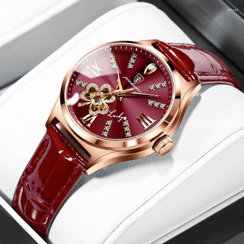 

Wristwatches POEDAGAR Original Quartz Women Watch Fashion Leather Ladies Wristwatch Waterproof Date Elegant Female Clock Gift For, Pink