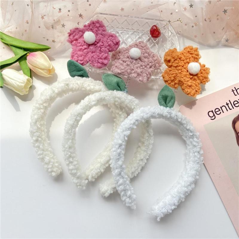 

Hair Accessories Sweet Colorful Cashmere Soft Plush Headband Girls Cartoon Flower Ears Hairband Hoop For Women Bands, 652202