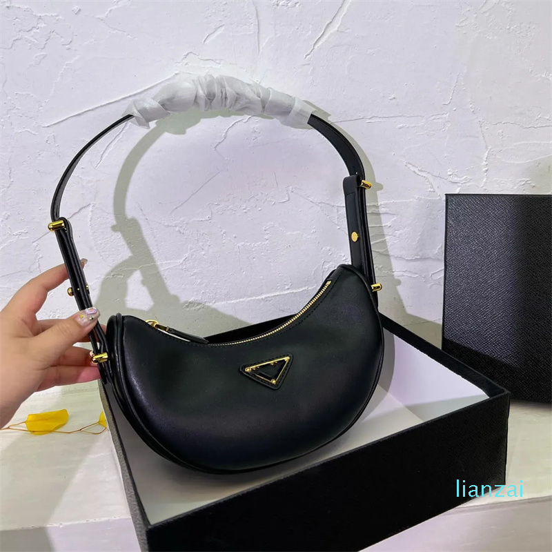 

2023-New designer crescent underarm bag Designer luxury women's shoulder bag fashion cute design for women handbags clutch, Black