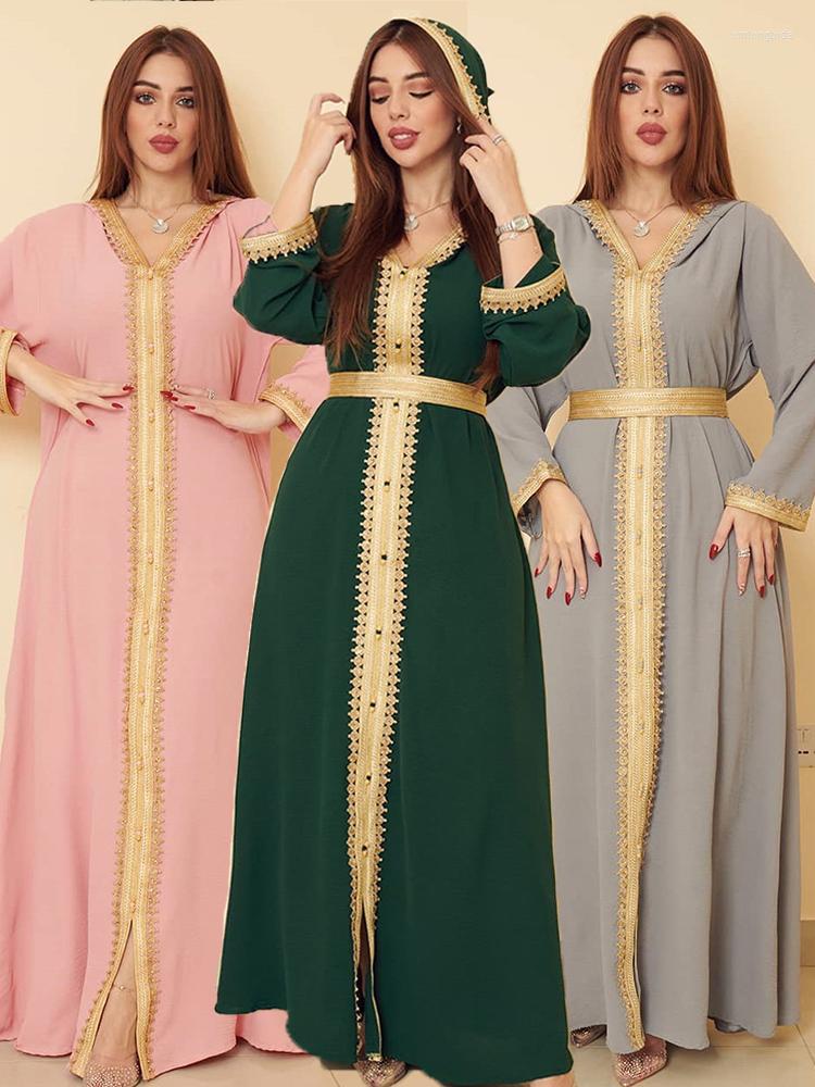 

Ethnic Clothing Eid Morocco Muslim Hooded Dress Arab Women Long Abaya Maxi Party Islamic Kaftan Kimono Turkey Elegant Solid Vestidos