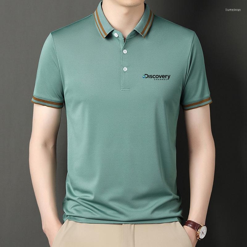 

Men's Polos Discovery Channel Polo Shirt Men Summer Casual Loose Breathable Anti-wrinkle Short Sleeved Buttons Tops