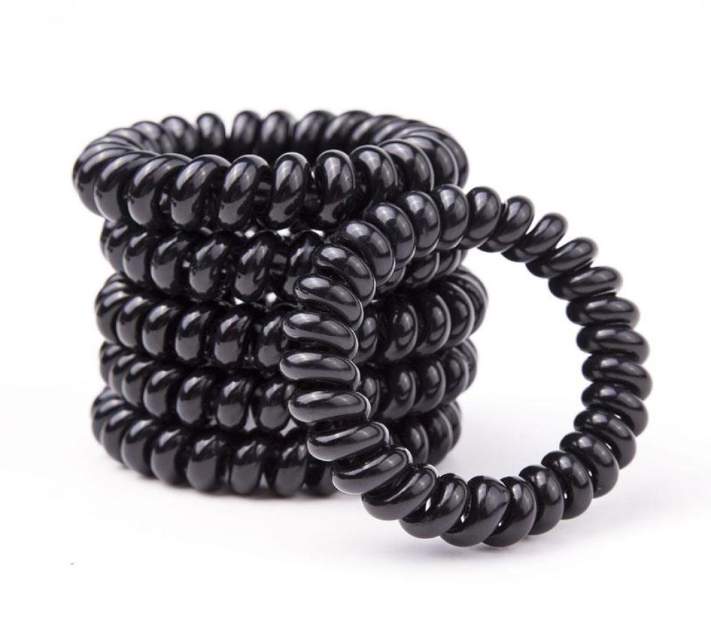

5cm Telephone Wire Cord Hair Tie Girls Children Elastic Hairbands Ring Rope Black Color Women Hair Accessories7798512, Red