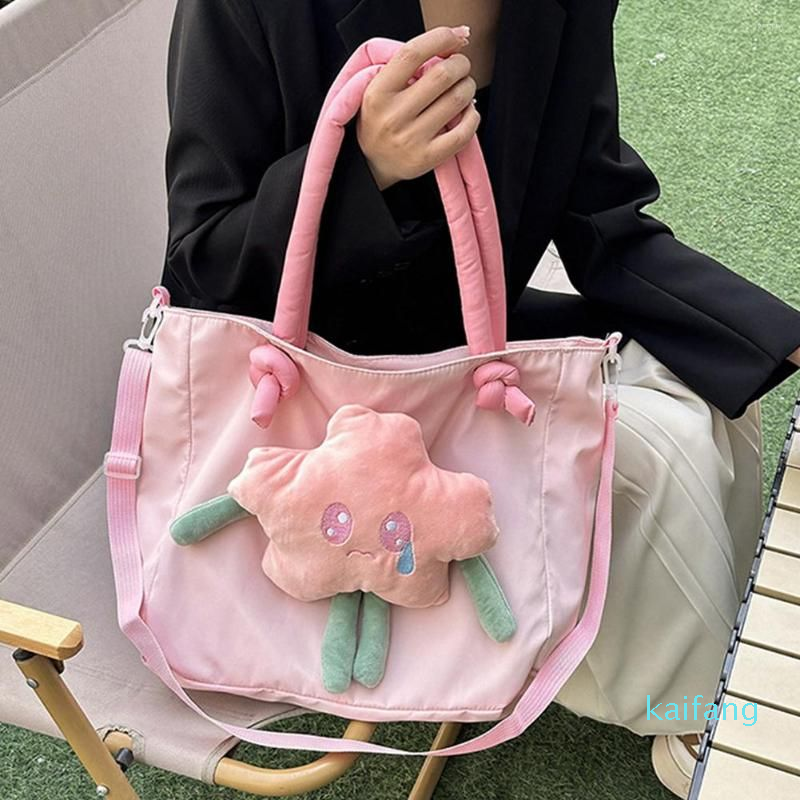 

Evening Bags Women Tote Cute Top-Handle Cartoon Handbags Soft Large Sweet Ladies Purse, Pink
