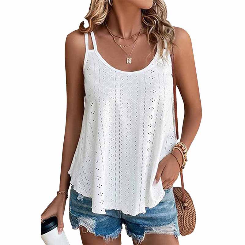 

Women's Tanks & Camis Solid color lace-up vest sleeveless pullover, 01