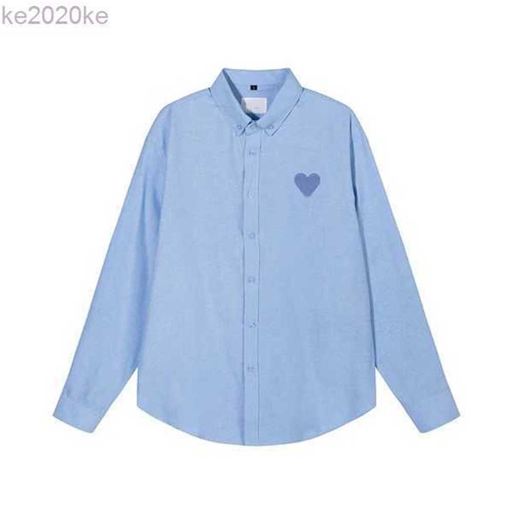 

mens shirt Classic Macaron Color polo shirts Matching paris fashion Love Embroidery Oxford Fabric Couple L5IR AC8H, Blue