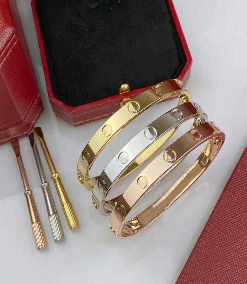 

Bangle High end luxury screwdriver love bracelet Fashion unisex cuff bracelet 316L stainless steel plated 18K gold jewelry6607722