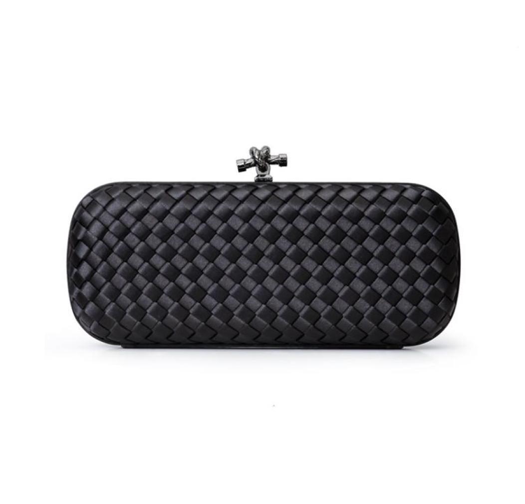 

Women Bags Artificial Silk Woven Crossbody Clutch Evening Bag Small Purse Business Party Banquet Dress Handbag Shoulder Bag Gift 28439083, Black