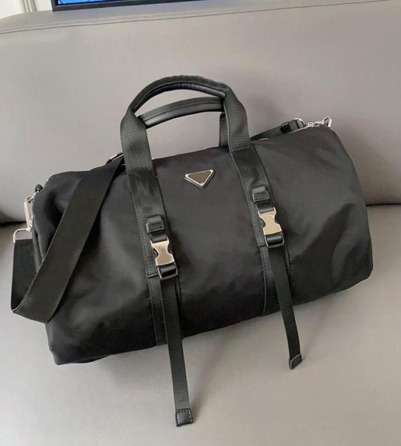 

Large Capacity Duffle Bag Chain Travel Bags Outdoor Nylon Plain Print Stripes Letter Soft Single Designer Luggage Bag 2955434692, Black