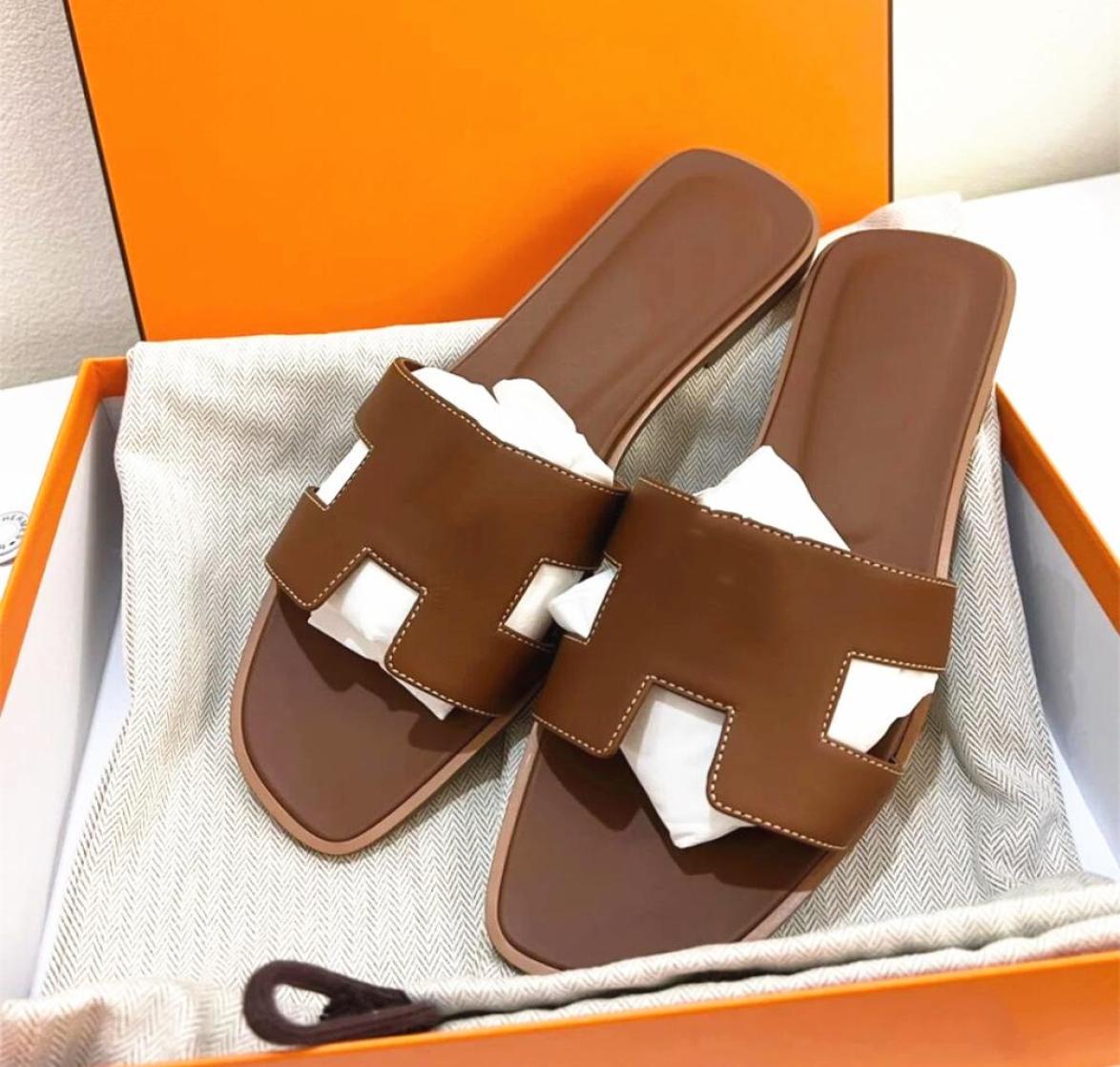 

Women Designer Slipper Slide H Sandals Genuine Leather 2023 Summer Classic Brand Beach Casual Shoes Size 35426256408, Watermelon