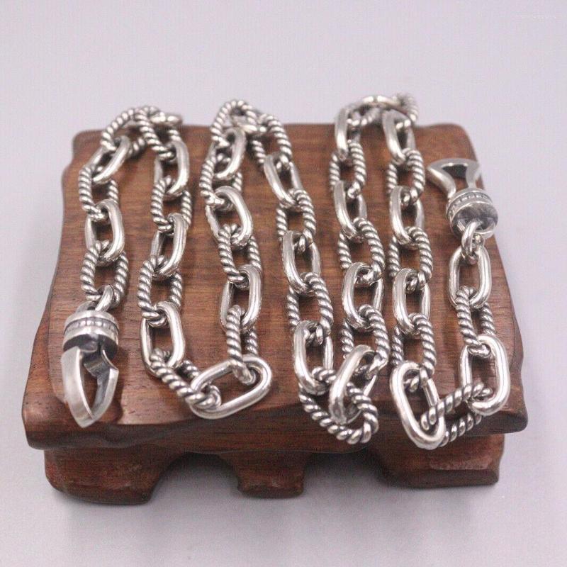 

Chains Real 925 Sterling Silver 8mm Big Cable Link Chain Necklace 21.6inch For Man