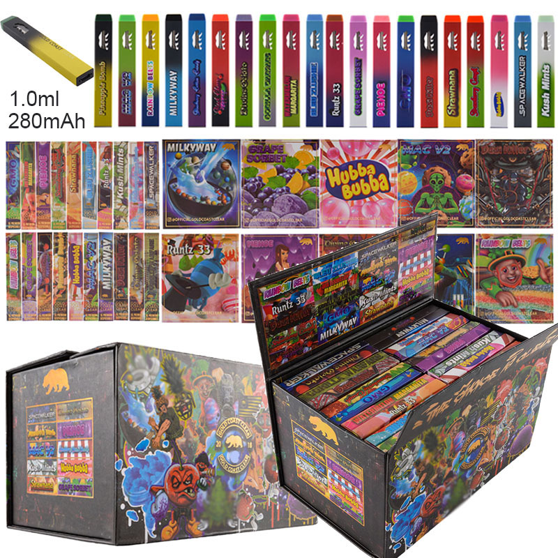 

Gold Coast Clear Gen 2 Rechargeable Disposable Vape Pen Starter Kits GCC Bar with 1ml Capacity Empty Device Pods 280mAh Battery Dab Pens Type C Charger Electronic Cigs