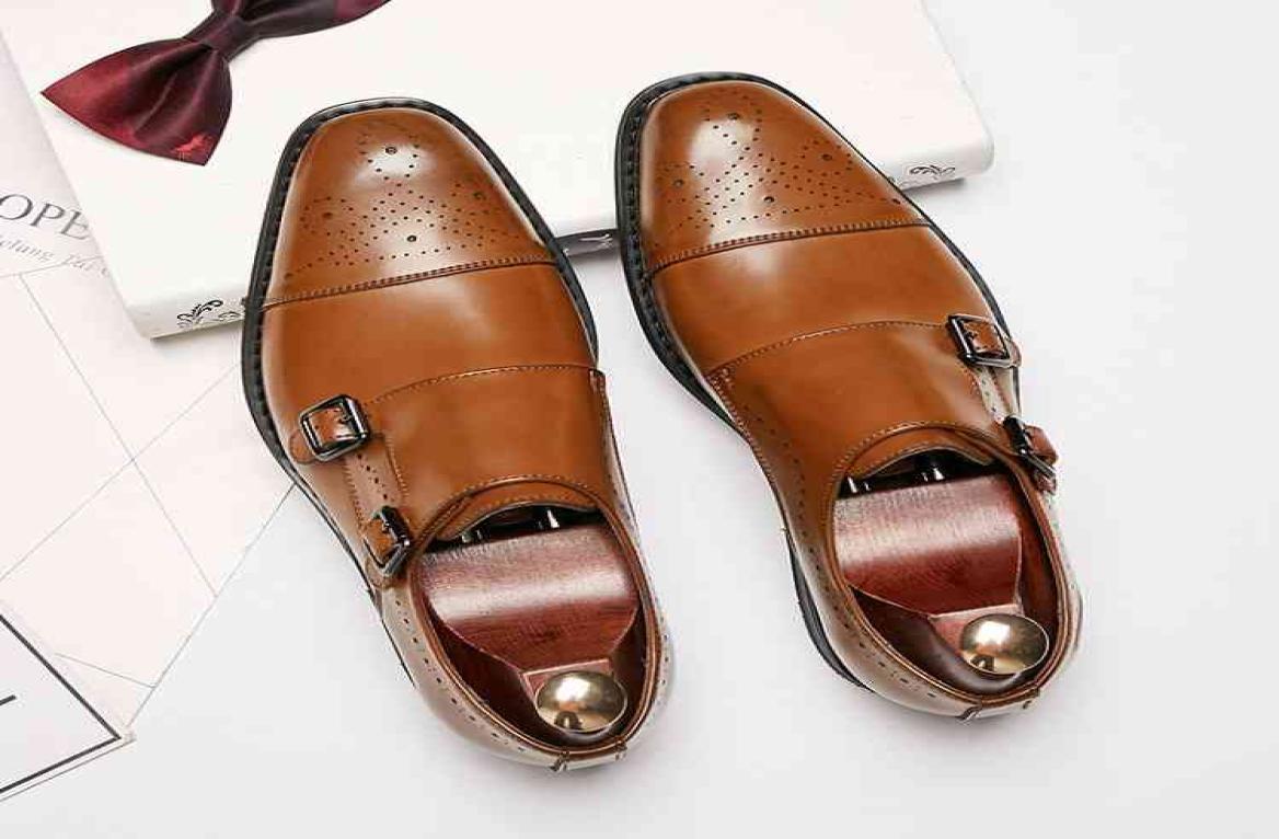 

Dress Shoes Spring New Block Carved Men039s Business Leather British Black Buckle Oxford 2209147749160, Brown
