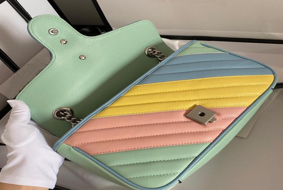 

2021 DESIGNER COSMETIC BAG lato letter Chain Wallet line zipper cover coin fashion Quilted Handbag armpit nylon square interior 441682462, Army green