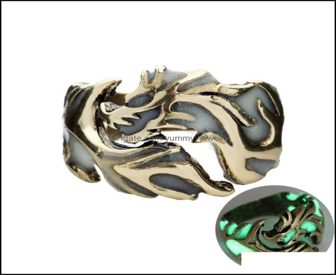 

Luminous Individuality Rings For Women Men Necessary Accessories Nightclubs Bars Personality Dragon Fashion Jewelry Ring Drop Deli4161292