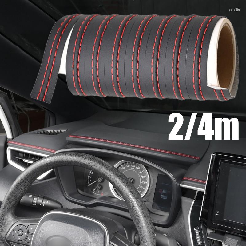 

Interior Accessories 4m Pu Leather Car Self-Adhesive Decorative Line Strip Dashboard Door Mouldings Trim DIY Modifications Decoration Strips