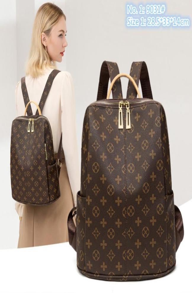 

Whole factory women shoulder bags 2 styles of largecapacity vertical printed backpack street trend contrast leather handbag s7360115, Multi