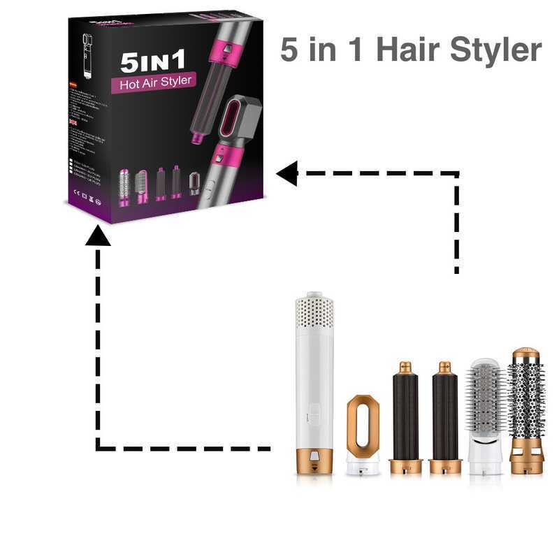 

Hair Dryer Curler 5 in 1 Electric Curling Iron s Rollers with and Straightening Brush 220624umr9n4j6