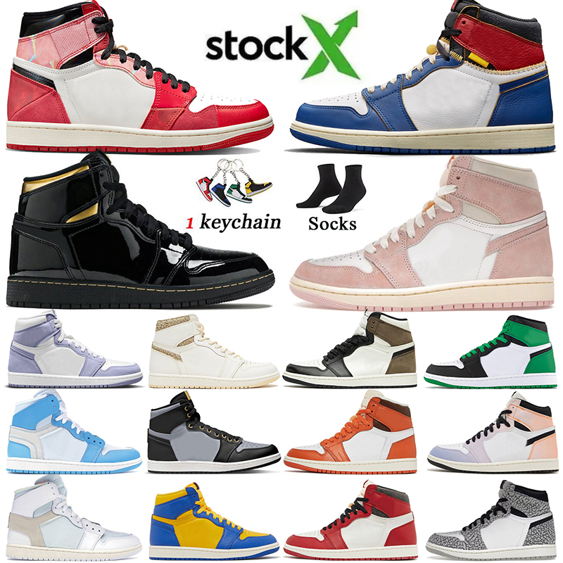 

1s Next Chapter Jumpman 1 Basketball Shoes Jordens1 Travi Scotts Dark Mocha Washed Pink Storm Blue Black White Cement Chicago Patent Bres Women Mens Trainer sneakers, A18 36-46 cream dark chocolate