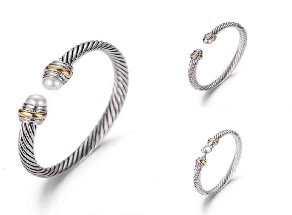 

Bracelet Dy Luxury Designer ed Pearl Head Women Fashion Versatile Bracelets Jewelry Platinum Plated Wedding Gifts 5MM6285136