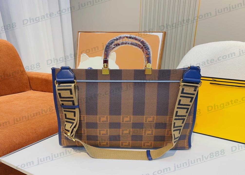 

5A High quality women039s handbag double F handbag shopping bag handbag famous fashion linen beach bag luxury designer travel c4370083, Brown