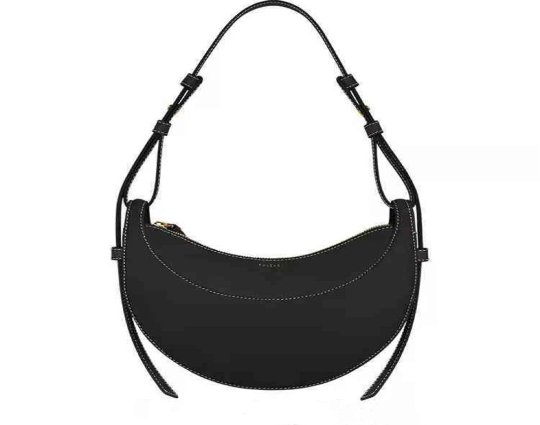 

Briefcases French Polene Paris Niche Design Bag Single Shoulder Messenger Crescent Female Leather Armpit Saddle5252726, Red