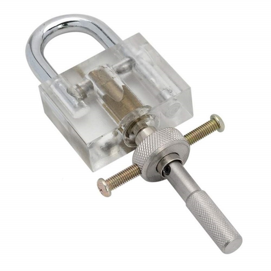 

Transparent Blade Padlock with Civil Disc Detainer Lock Pick Tools