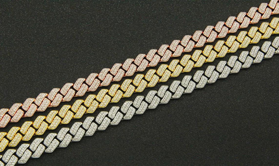 

Mens Necklaces hip hop Chains Crystal Diamond necklace for womens hiphop gold silver Men women CUBAN CHAIN NECKLACE full diamond d4424685