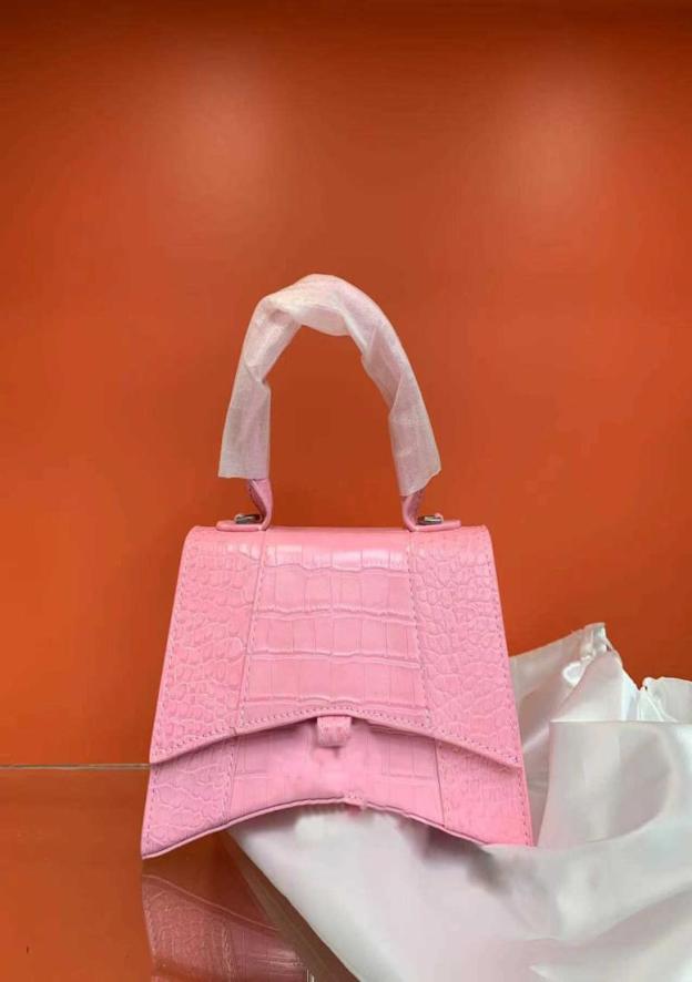 

2022 A top Luxury designer hourglass bag ladies crocodile pattern shoulder bags leather ladiess handbag presbyopia wallet messenge3224543, Pink