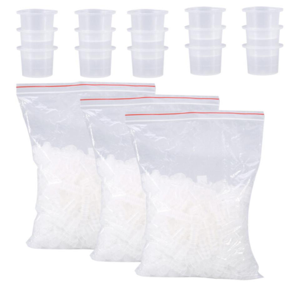 

1000pcs Tattoo Ink Cups L M S Plastic Tattoo Cap Eyebrow Makeup Pigment Container Cap Disposable Accessories Tattoo Pigment Cup1783928