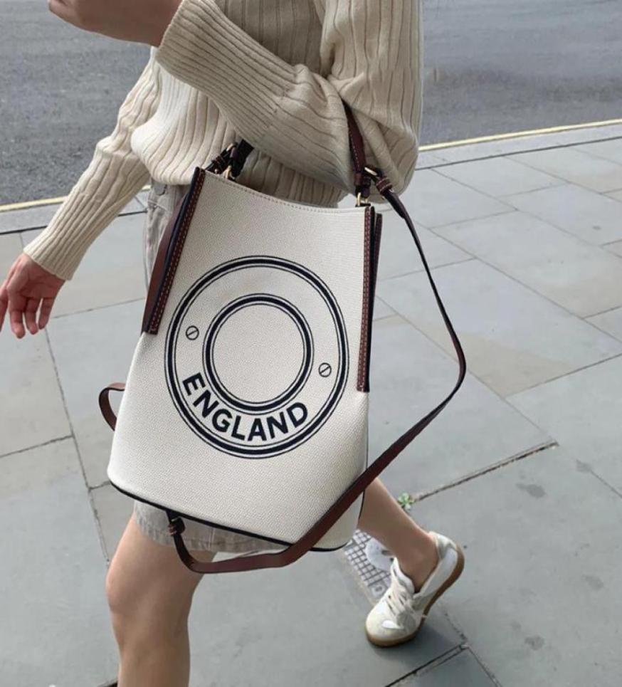 

Evening Bags 2021 Elegant Shoulder Bag Women Canvas Large Capacity Tote Letter Pattern Handbag Portable Crossbody Luxury BrandBag8972334, Black