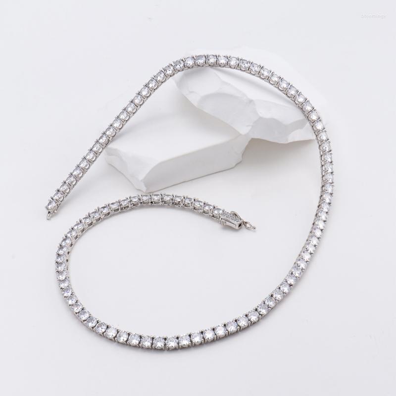 

Chains Unique Gothic Necklace 925 Sterling Silver Unisex 40/45/50CM Whole Piece Inlaid With Zircon As A Jewelry Gift For Women