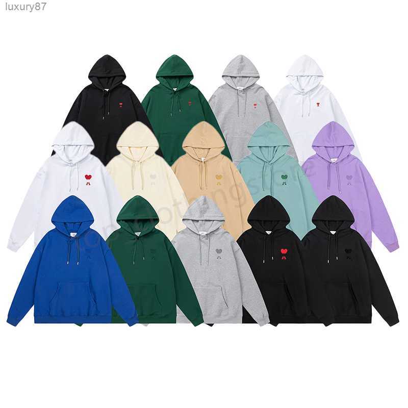 

Mens Women Hoodies Amis Designer Fashion Spring Sweatshirts Pullover Loose Long Sleeve Embroidery Heart Print Clothes Loves Clothing Size -xl
