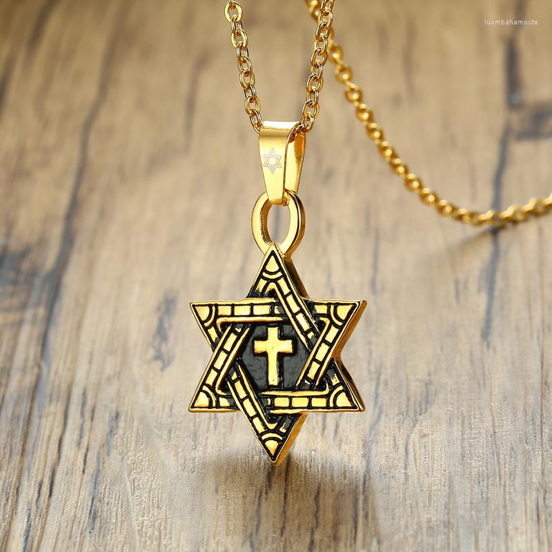 

Pendant Necklaces Men Star Of David Necklace Stainless Steel Six Pointed Megan Cross Party Gift