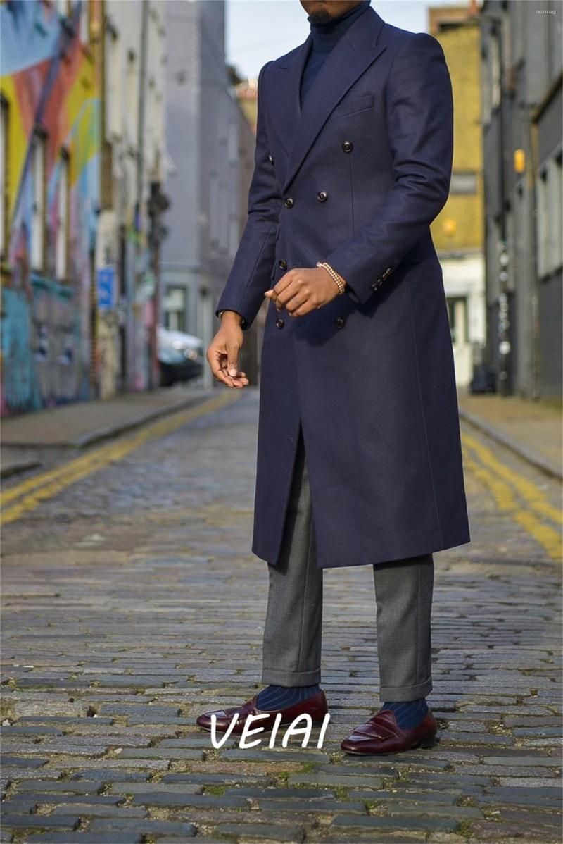 

Men's Suits 2023 Style Winter Formal Party Men Suit Navy Blue Double Breasted Chic Long Jacket Outdoor Spring Coat 1 Pieces, Picture style5